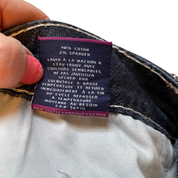 Vigoss Women's Blue Jeans-Size 18/33 White Stitching-Chelsea Slim Boot-Bling - Picture 7 of 16